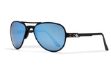 Gatorz Skyhook, Matte Black, Polarized Blue Mirror