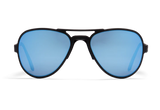 Gatorz Skyhook, Matte Black, Polarized Blue Mirror